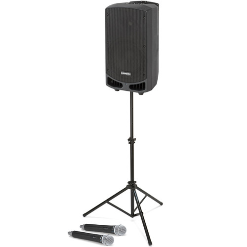 Portable Church Sound System with Samson Bluetooth PA System and 2 Wireless Handheld Microphones